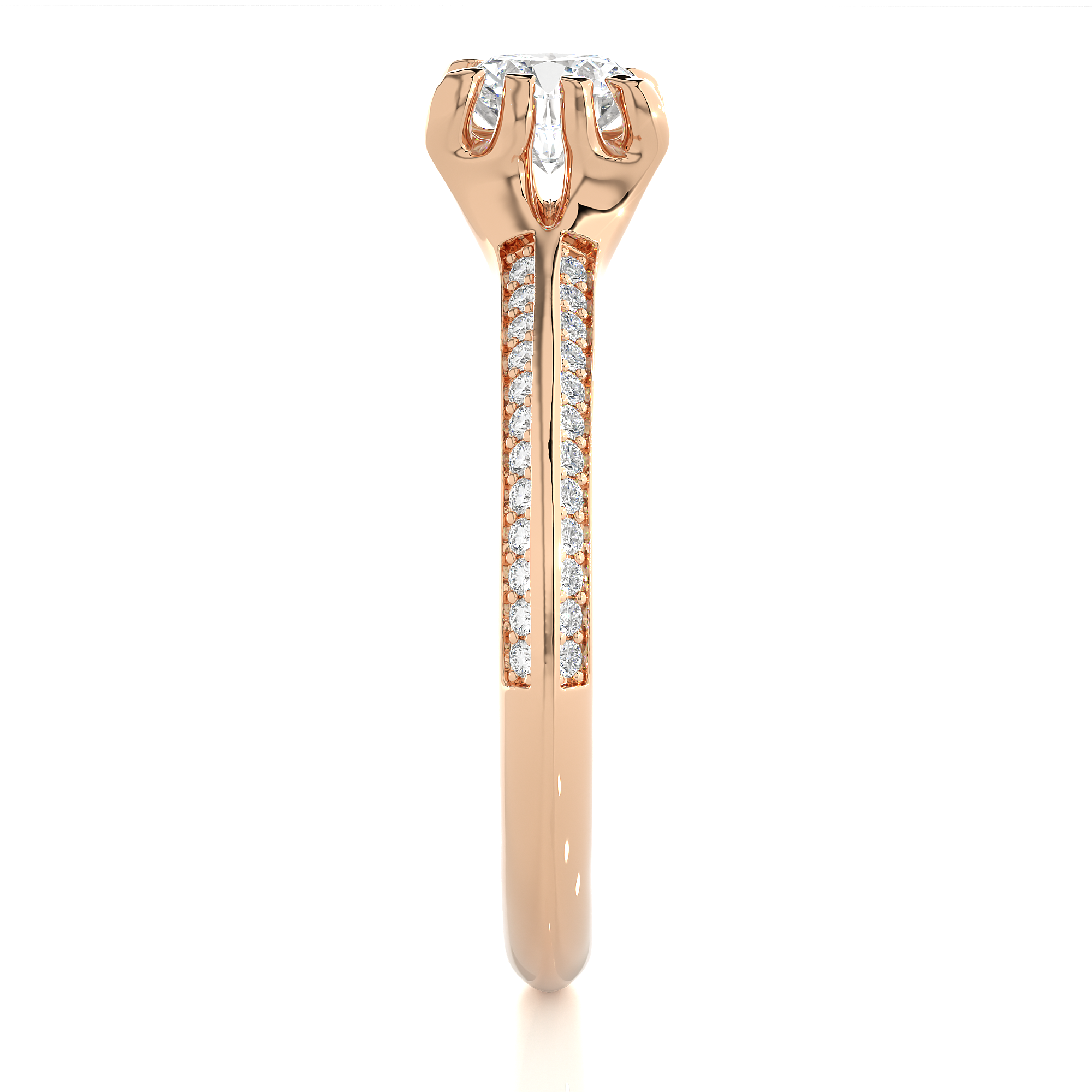 0.86 Carat G Color VS1 Clarity Diamond Studded Natural Diamond Ring.